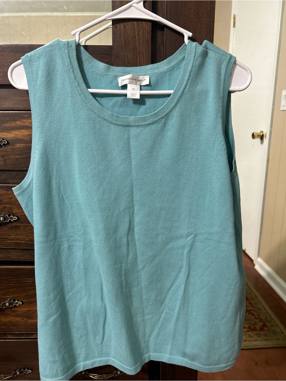 Christopher & Banks Sleeveless Tank Top in Aqua Teal